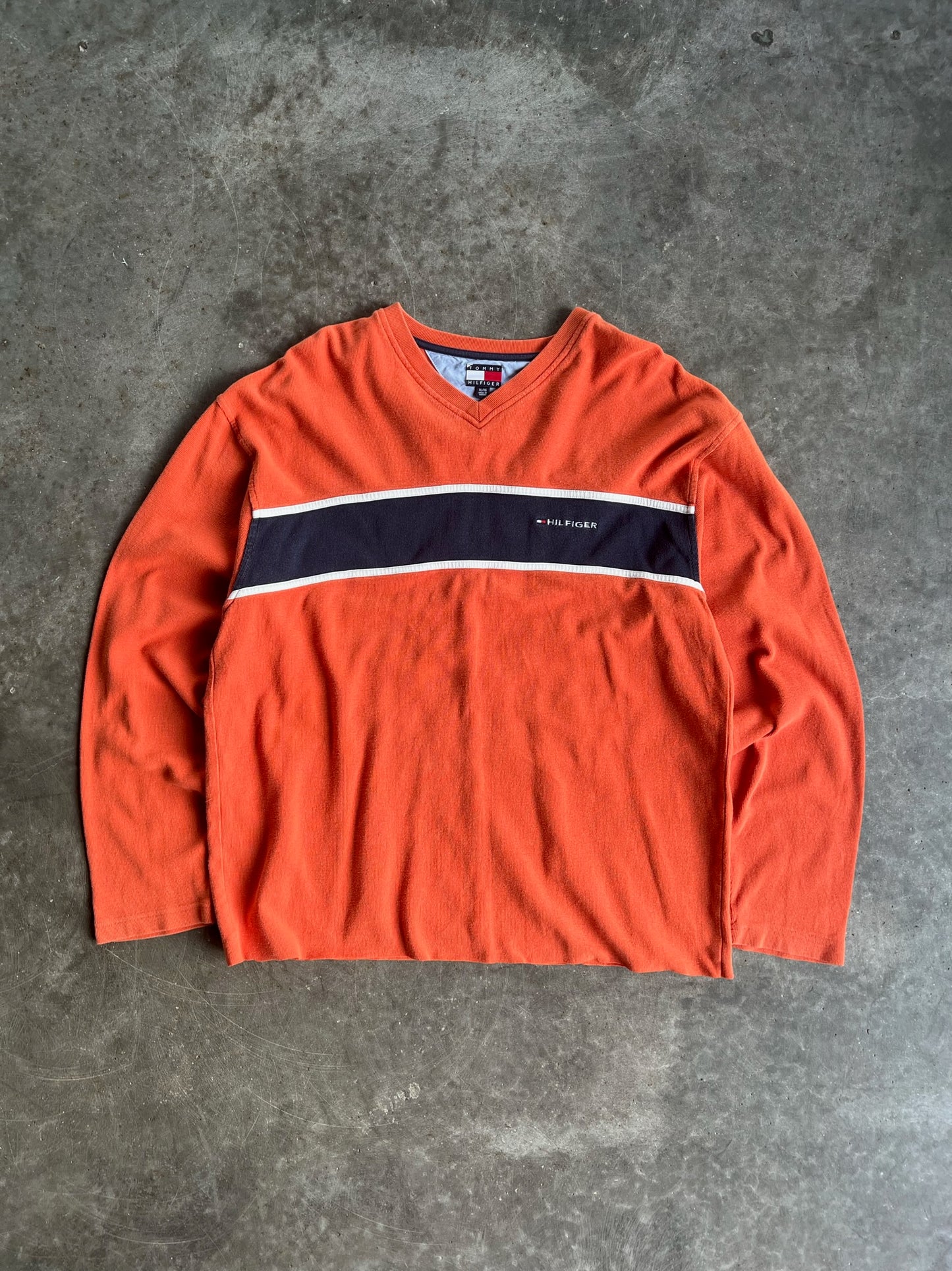 Vintage Orange Stripe Tommy Hilfiger Long Sleeve Shirt - L