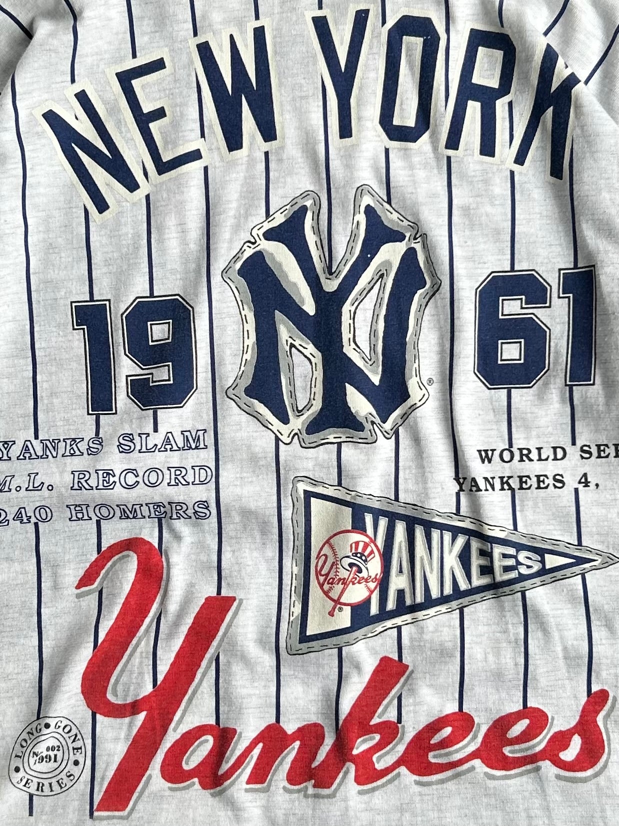 Vintage New York Yankees Long Gone Quarter Sleeve Shirt - XL