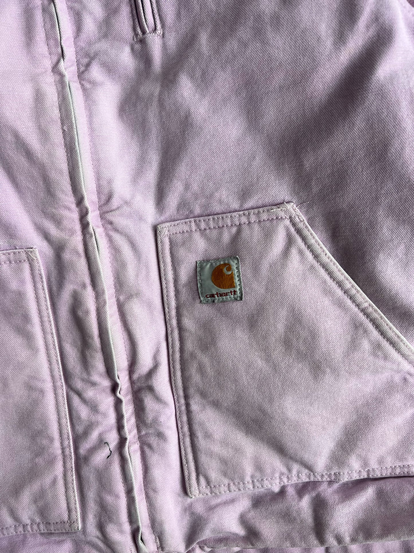 Vintage Baby Pink Sherpa Lined Carhartt Jacket - L