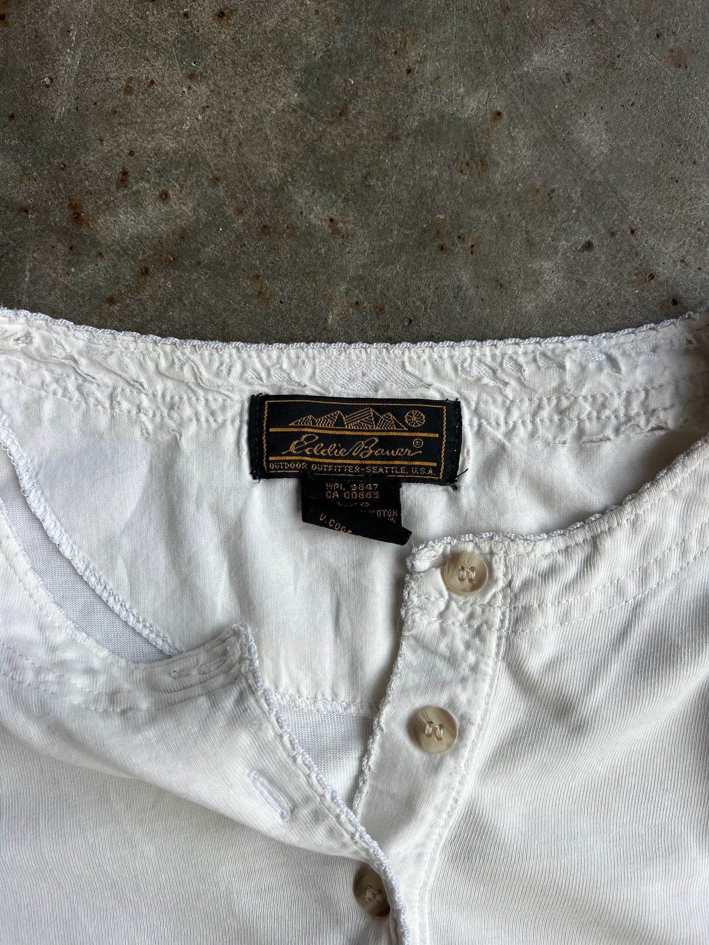 Vintage Eddie Bauer White Long Sleeve Shirt - XL