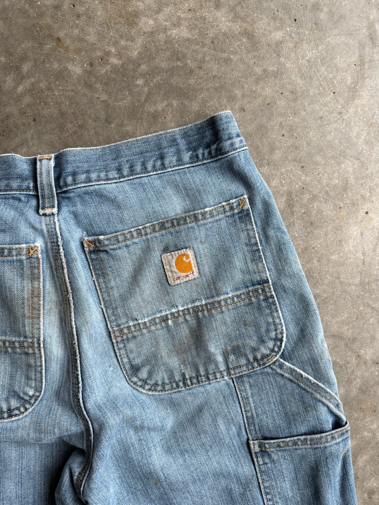 Vintage Distressed Carhartt Denim Carpenter Pants - 32