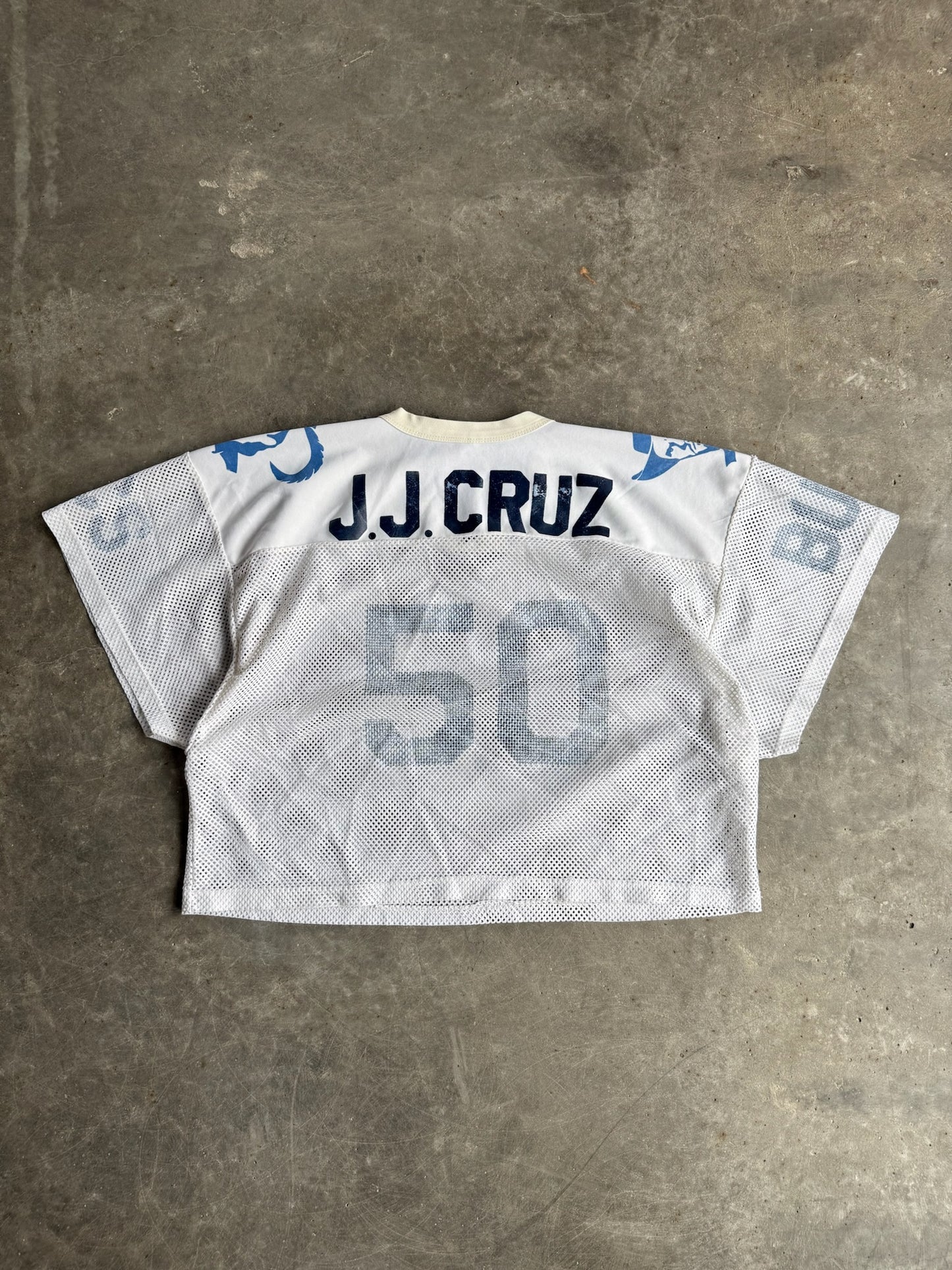 Vintage J Cruz Cropped White/Blue Jersey - XL