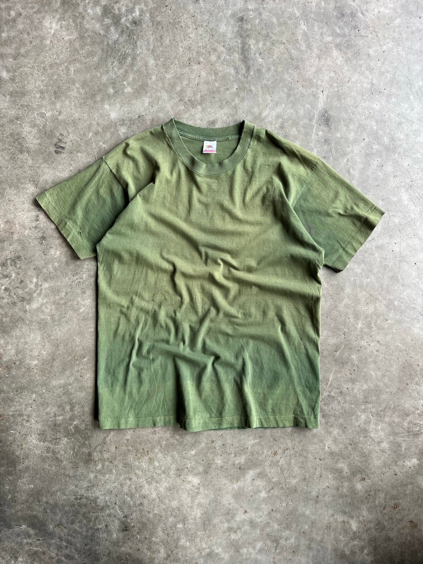 Vintage Fruit Of The Loom Blank Green Shirt - XL