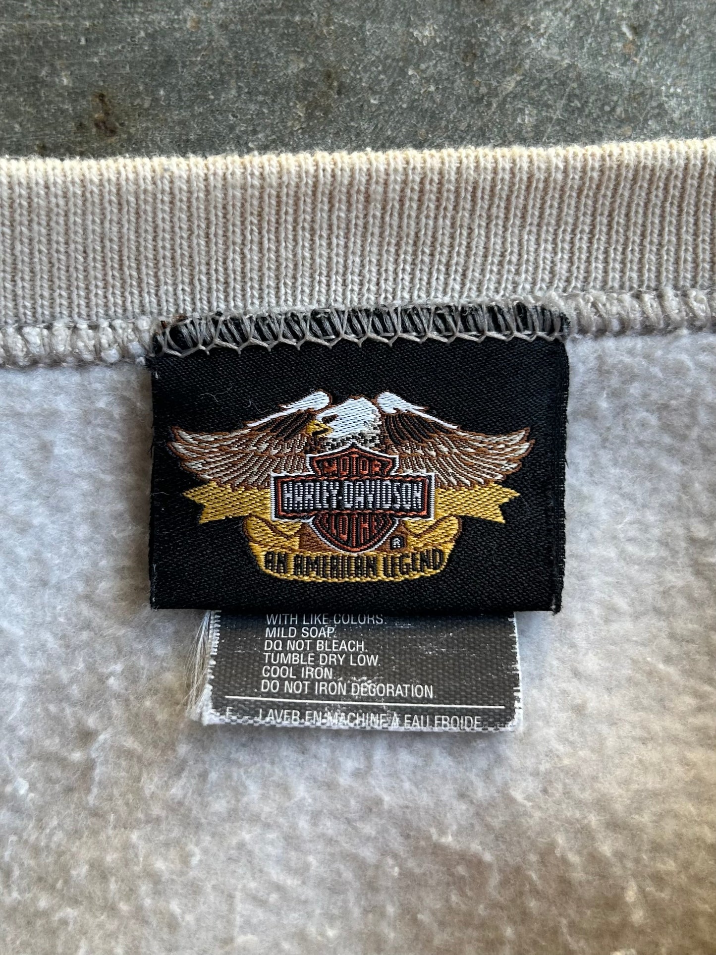 Vintage Off-White Harley Davidson Crew - L