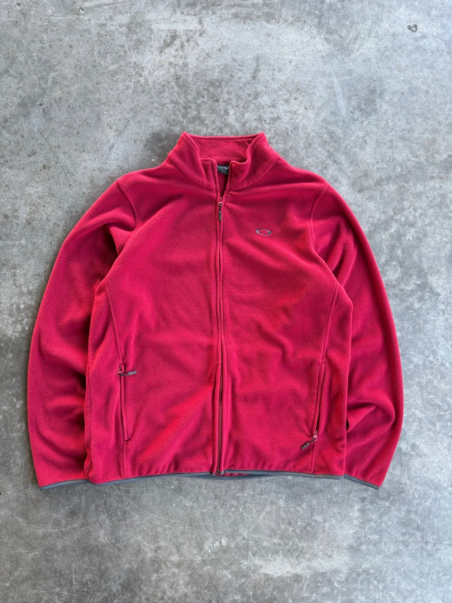 Vintage Red Fleece Oakley Zip Up - XL