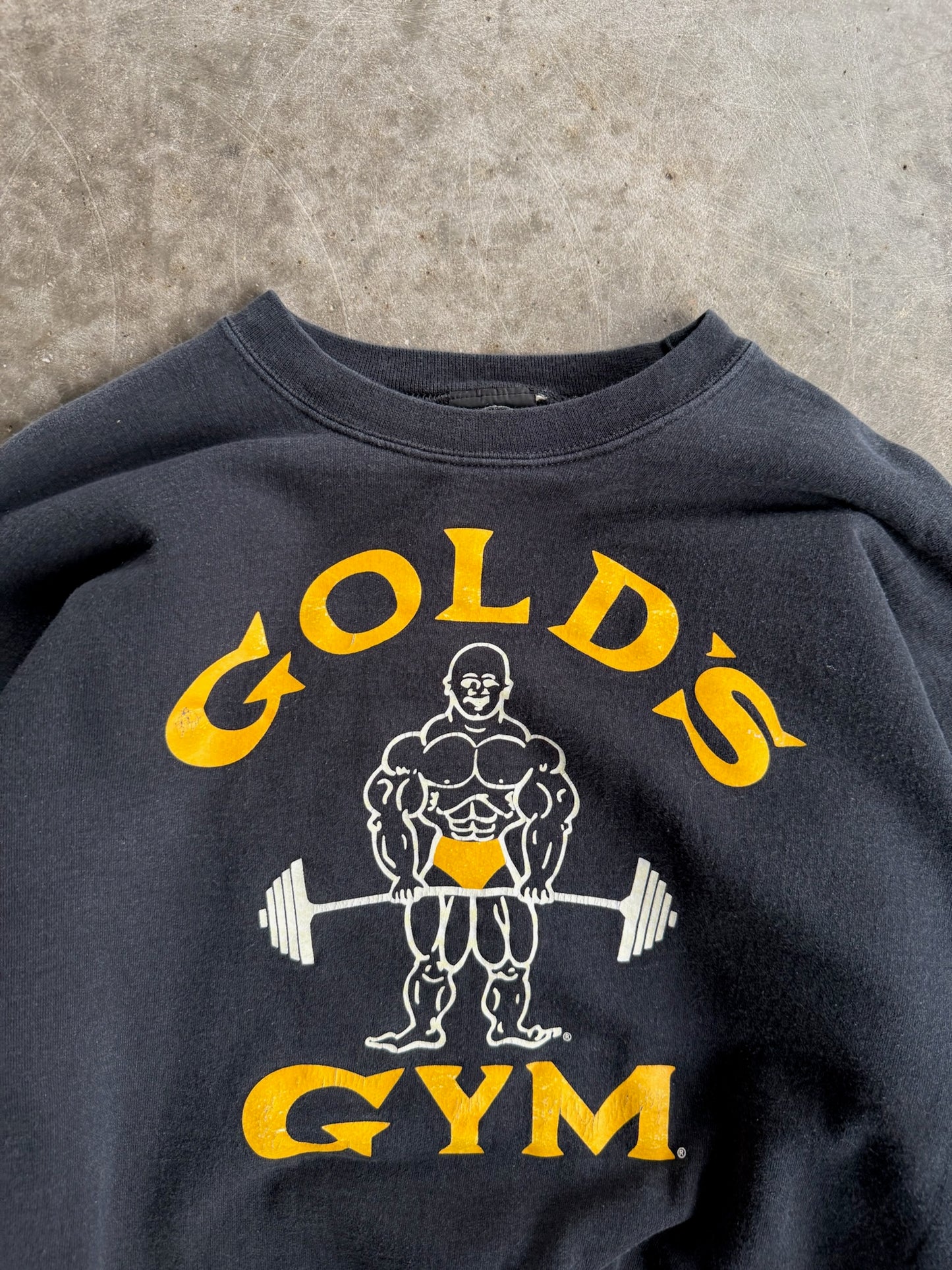 Vintage Black Gold's Gym Crew - L