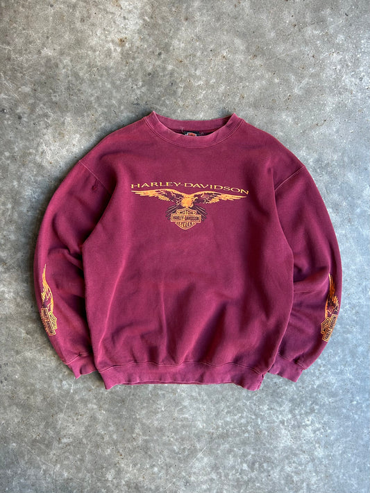 Vintage Maroon Harley Davidson Crew - M