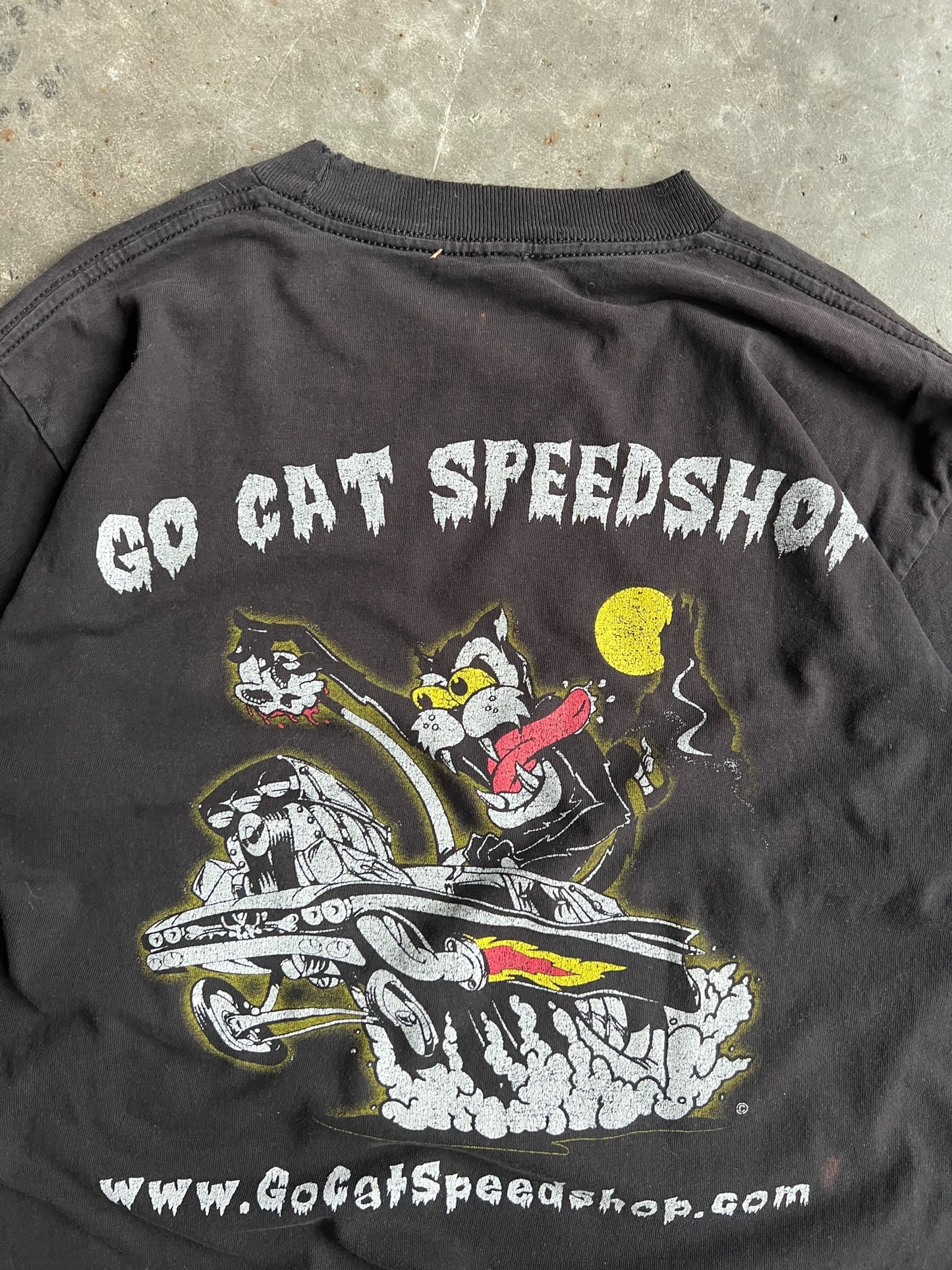 Vintage Black Go Cats Speed Shop Shirt - L