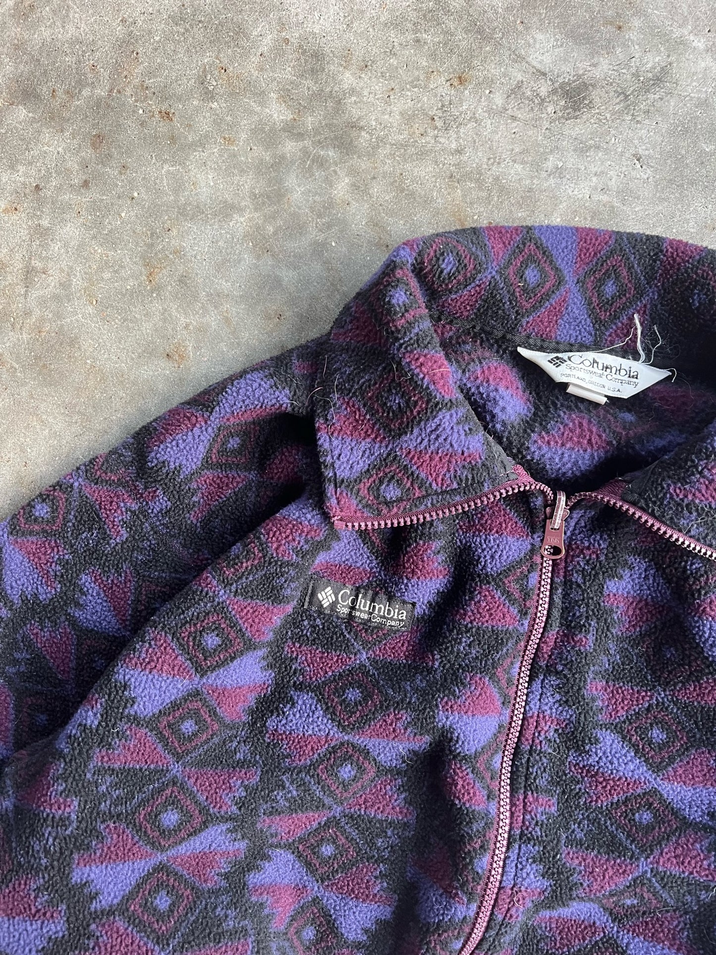 Vintage Pattern Columbia Fleece - M