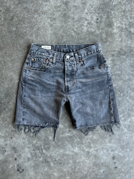 Vintage Black Faded Levi’s 501 Red Tab Distressed Denim Shorts - 26