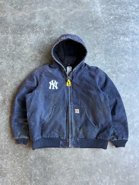 Vintage Yankees Navy Hooded Carhartt Jacket - XL