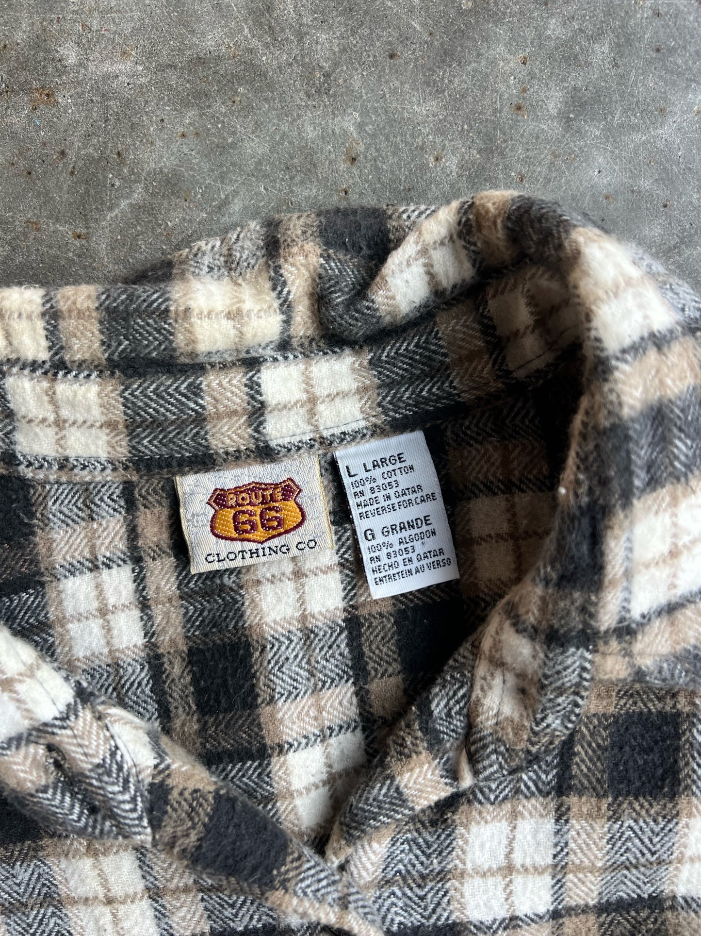 Vintage Route 66 Cropped Flannel - L