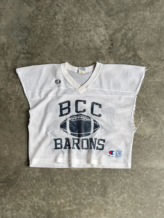 Vintage BCC Barons White Cutoff Jersey - XL