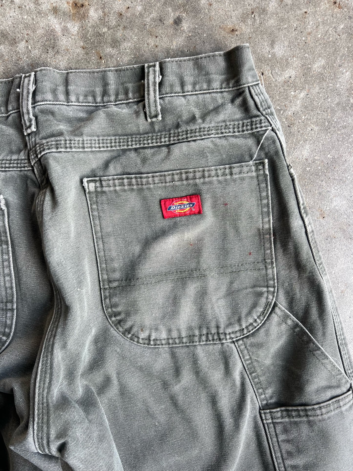 Vintage Faded Green Dickies Carpenter Pants - 34