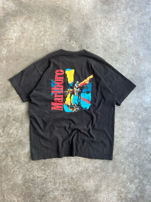 Vintage Black Marlboro Cowboy Shirt - XL