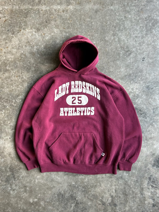 Vintage Burgundy Lady Redskins Russell Hoodie - XL