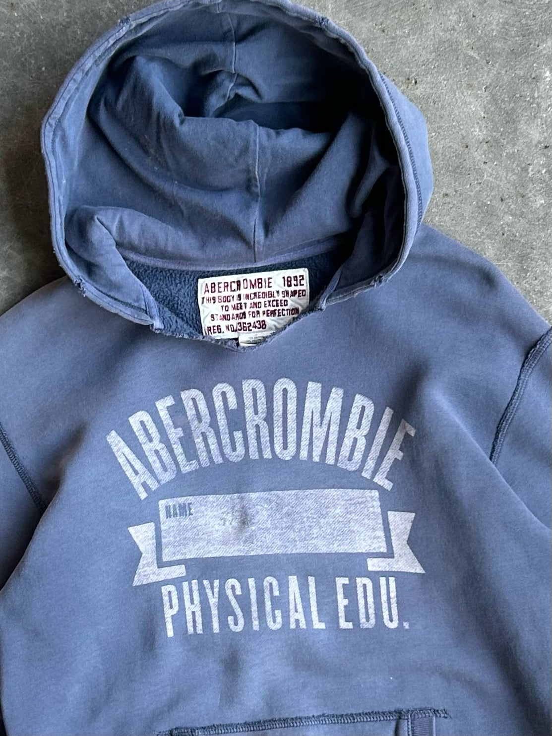 Vintage Navy Abercrombie Physical Education Hoodie - S