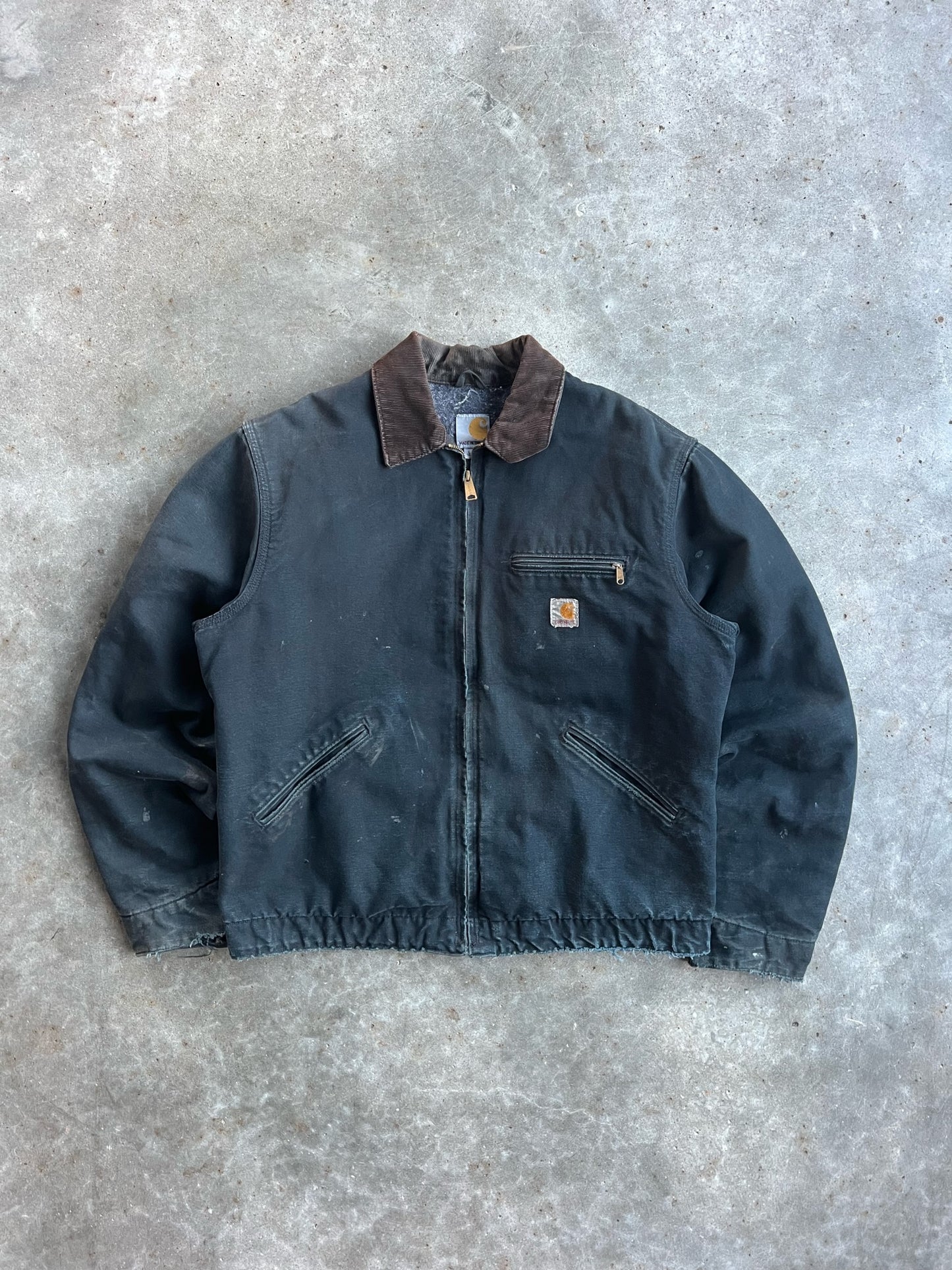 Vintage Black Flannel Lined Carhartt Detroit Jacket - L