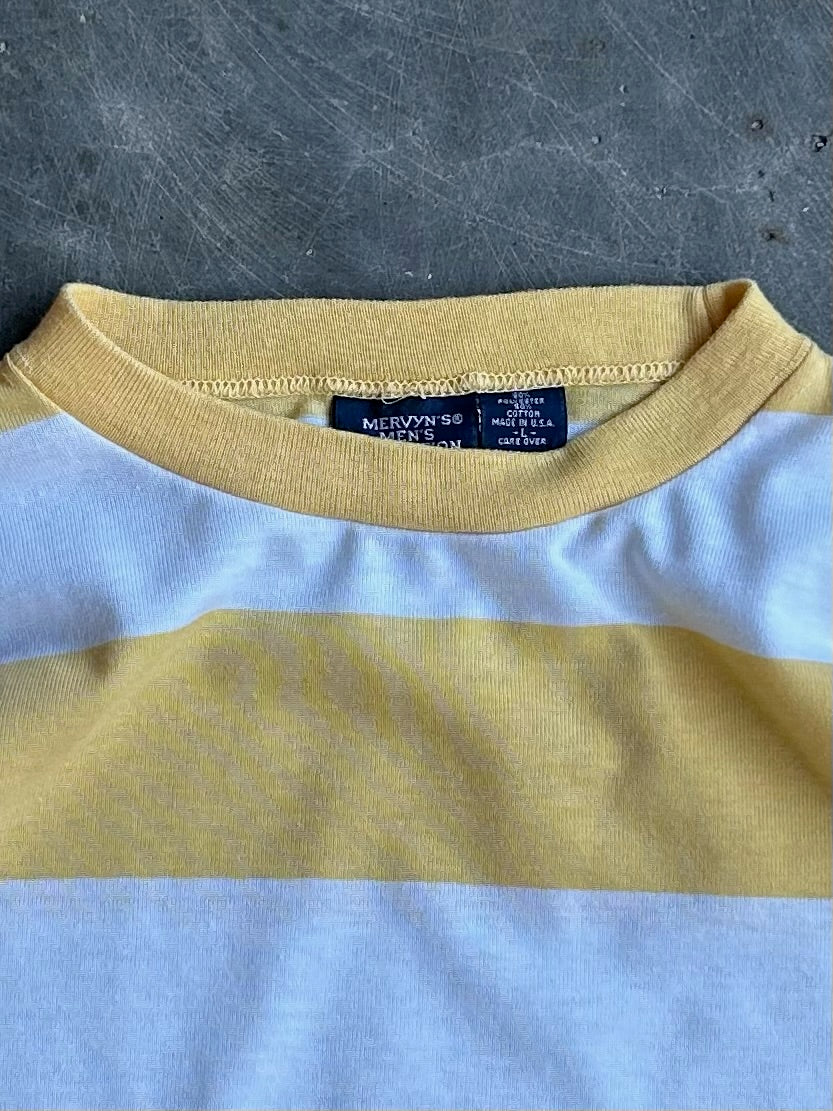 Vintage Yellow Mervyn’s Striped Tee - L