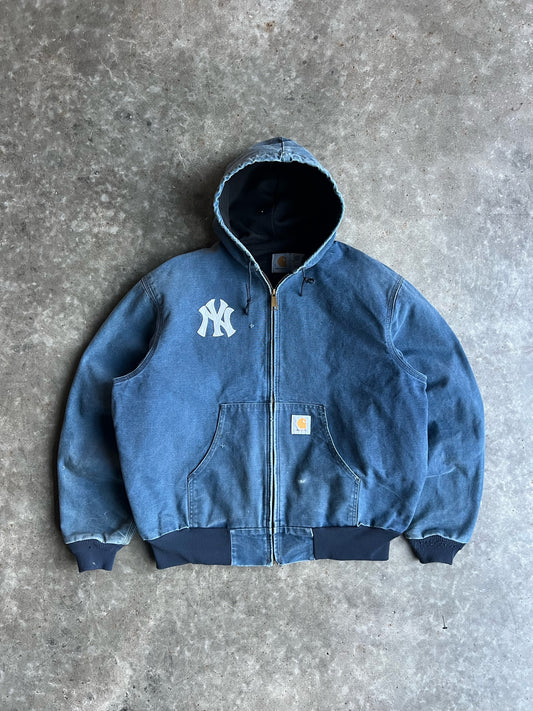 Vintage Yankees Navy Hooded Carhartt Jacket - XL