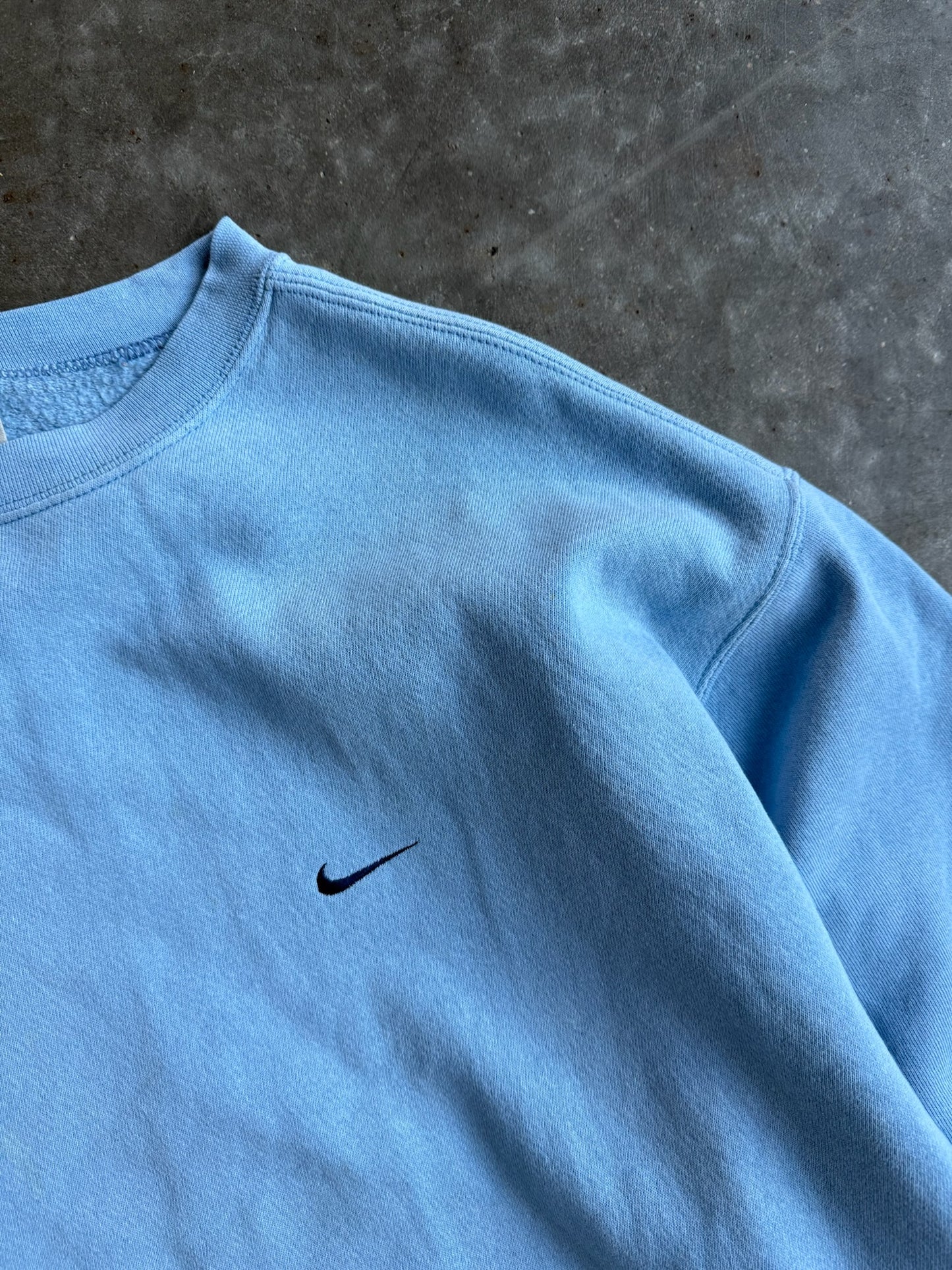 Vintage Baby Blue Nike Swoosh Crew - XL