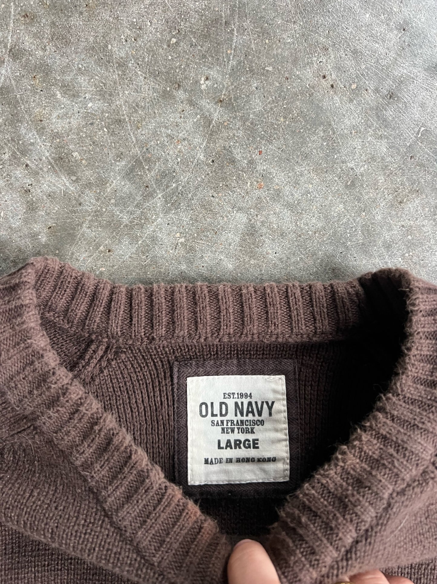 Brown Stripe Cropped Old Navy Sweater - L