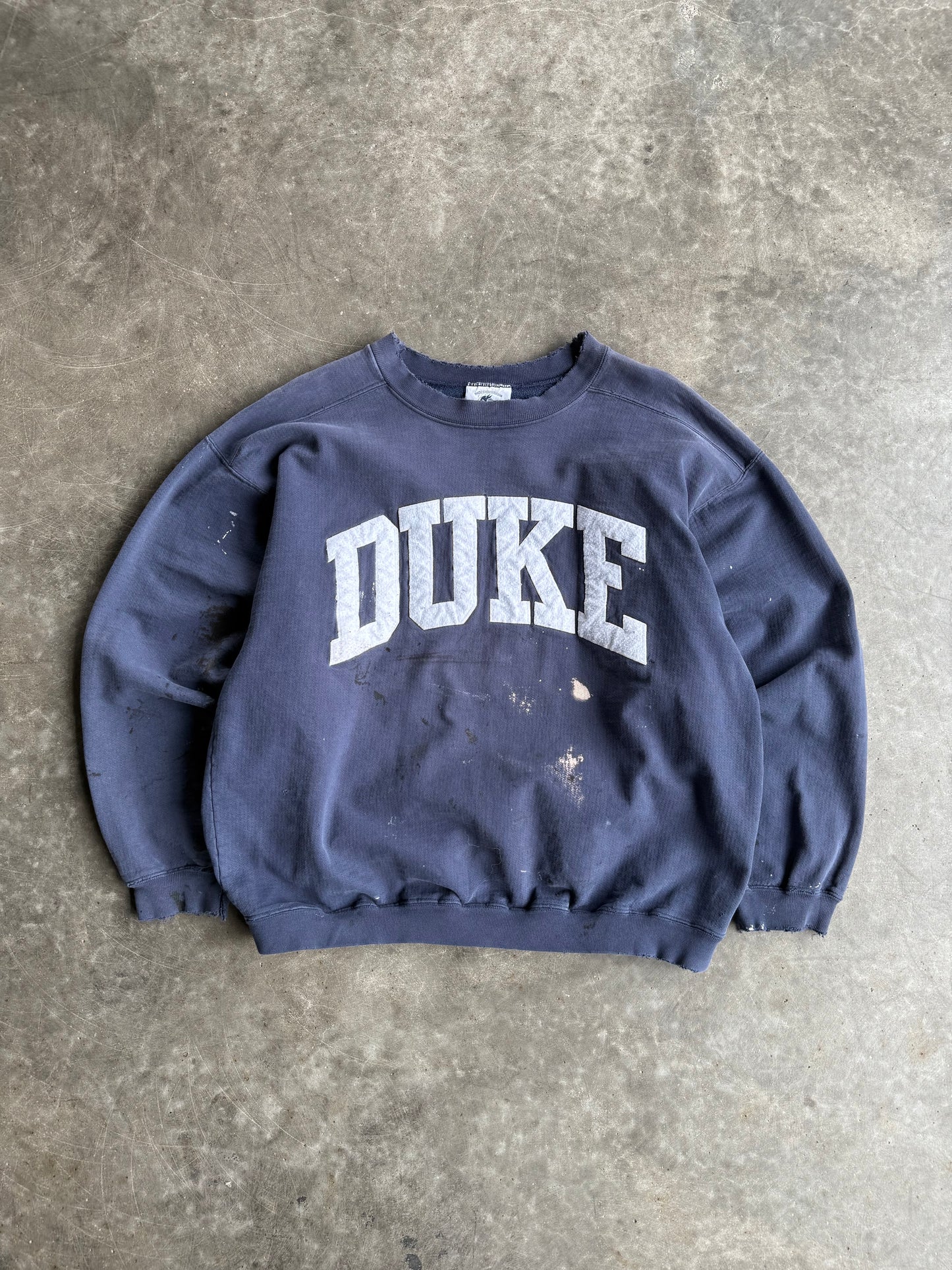 Vintage Navy Painted Duke University Crew - L