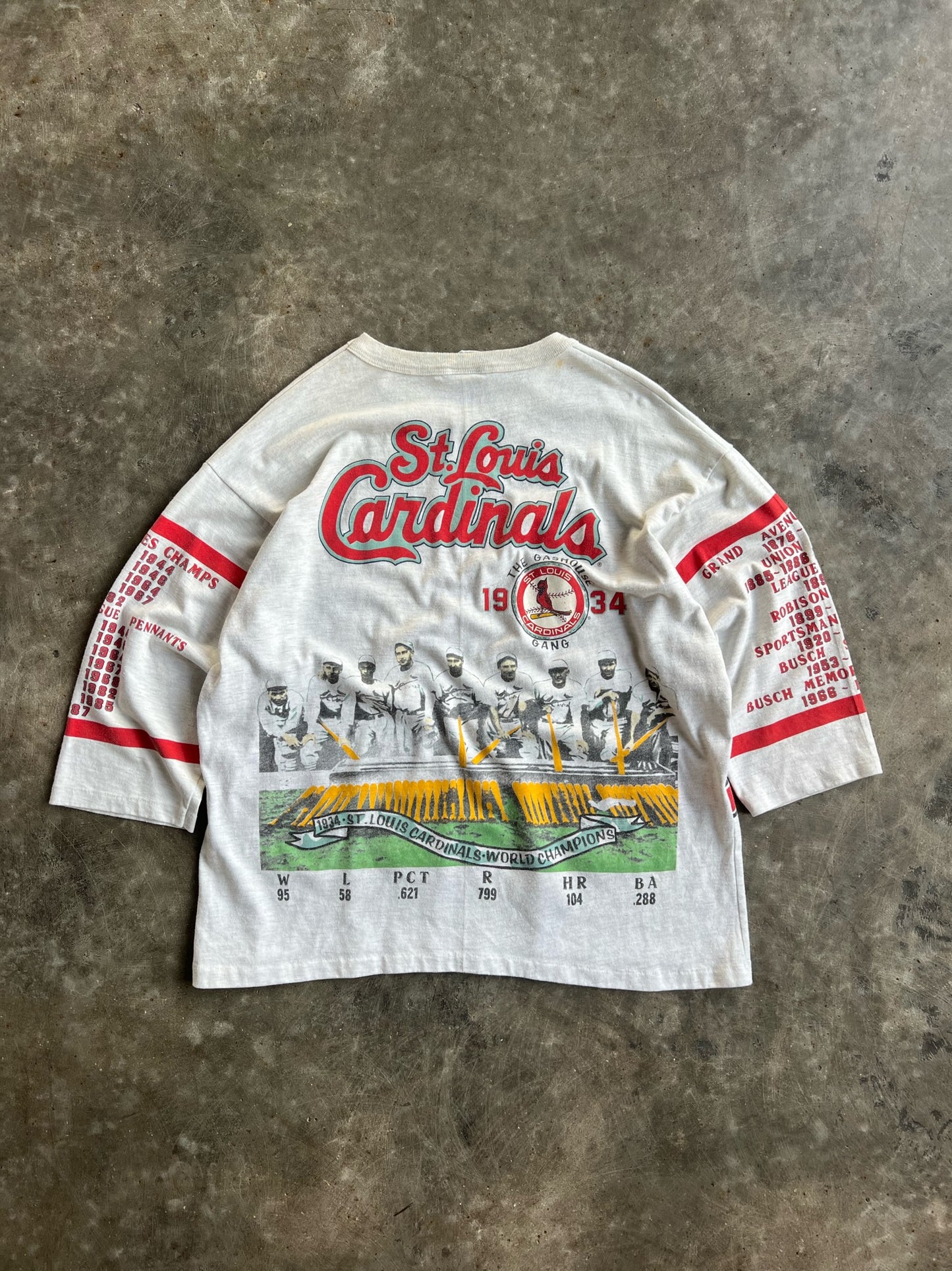 Vintage St. Louis Cardinals Single Stitch Long Gone Shirt - XL