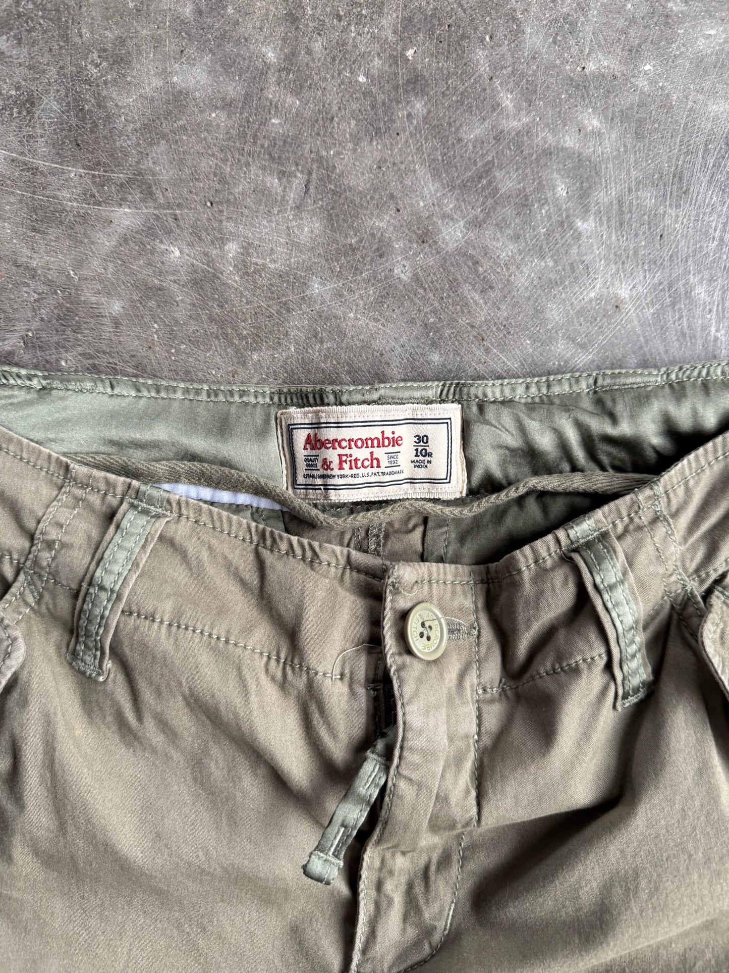 Vintage Army Green Abercrombie & Fitch Parachute Pants - 32