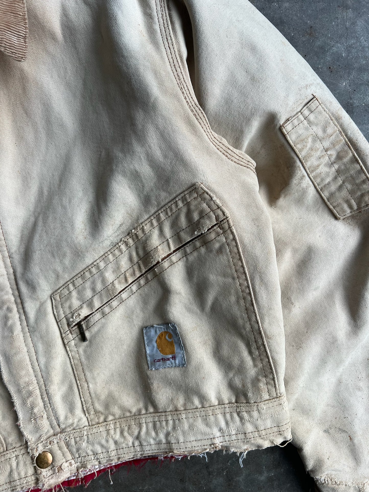 Vintage Cropped Tan Yankees Carhartt Jacket - M