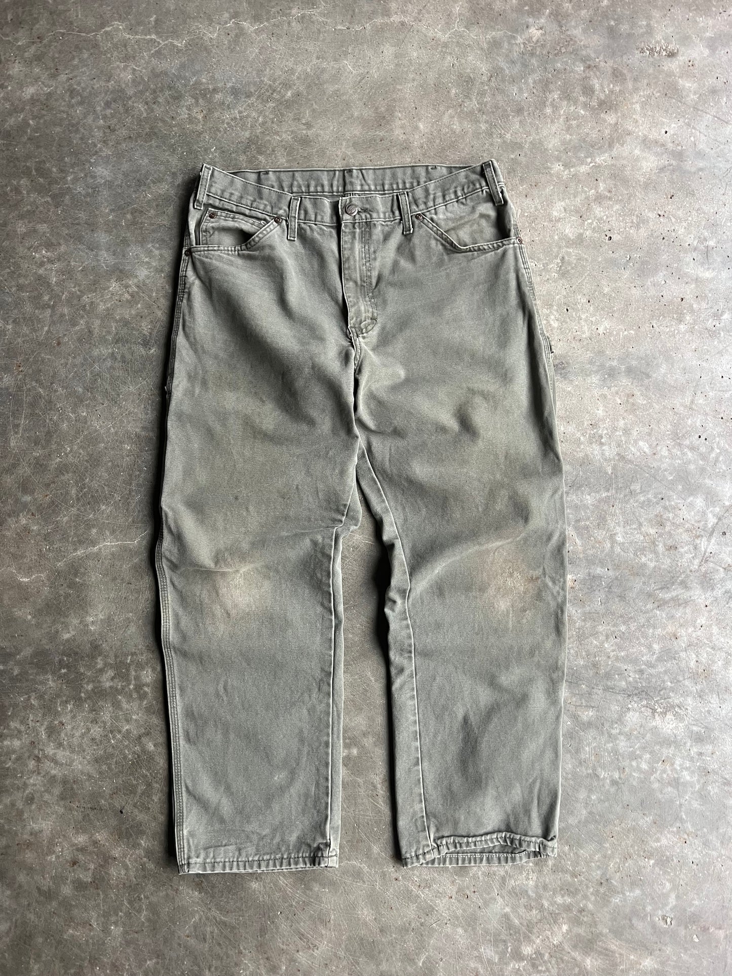 Vintage Faded Green Dickies Carpenter Pants - 34