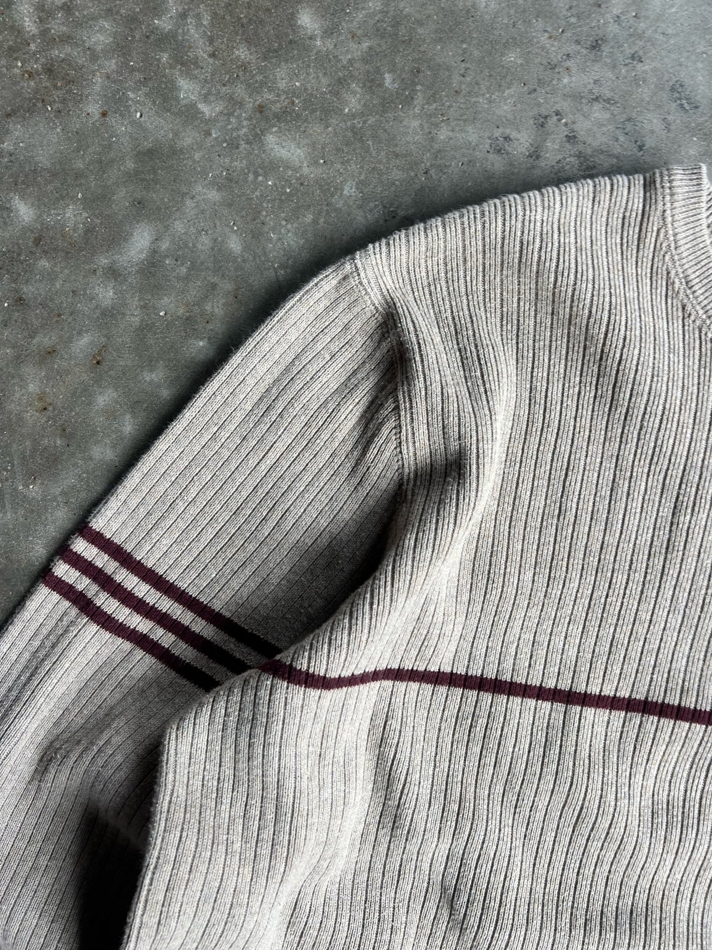 Vintage Tan Stripe Abercrombie Knit Sweater - M