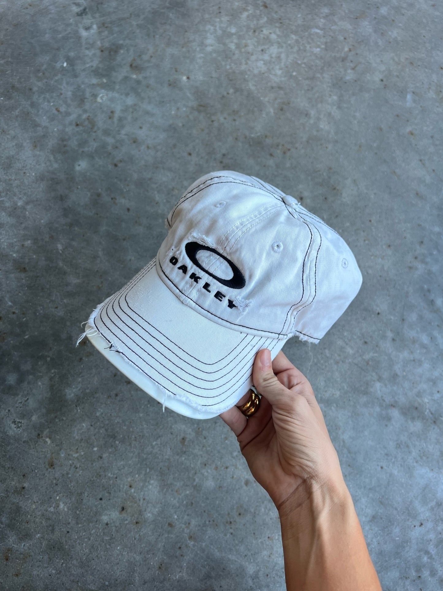 Vintage White Oakley SnapBack Hat