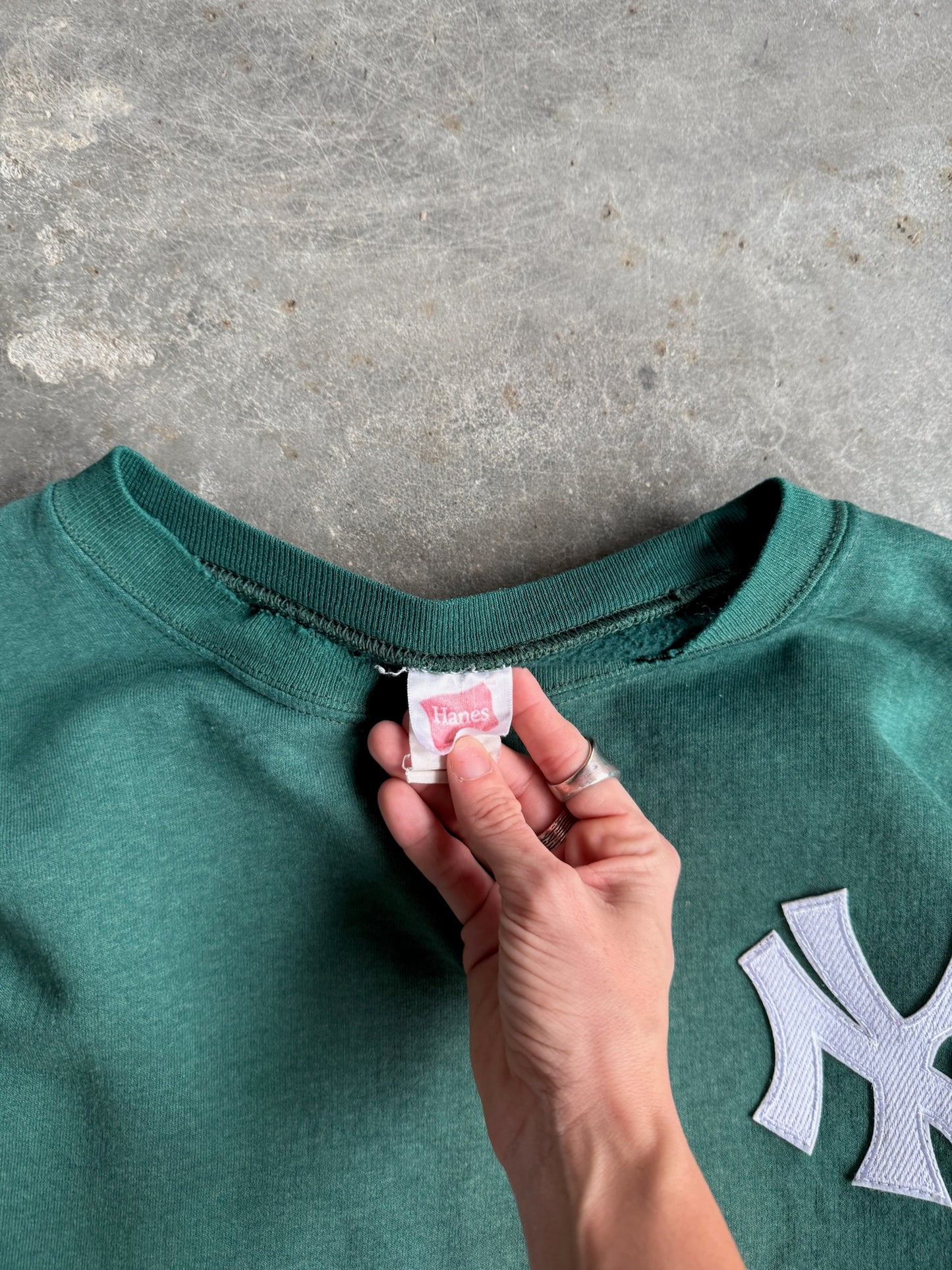 Vintage Green Yankees Crew - XL