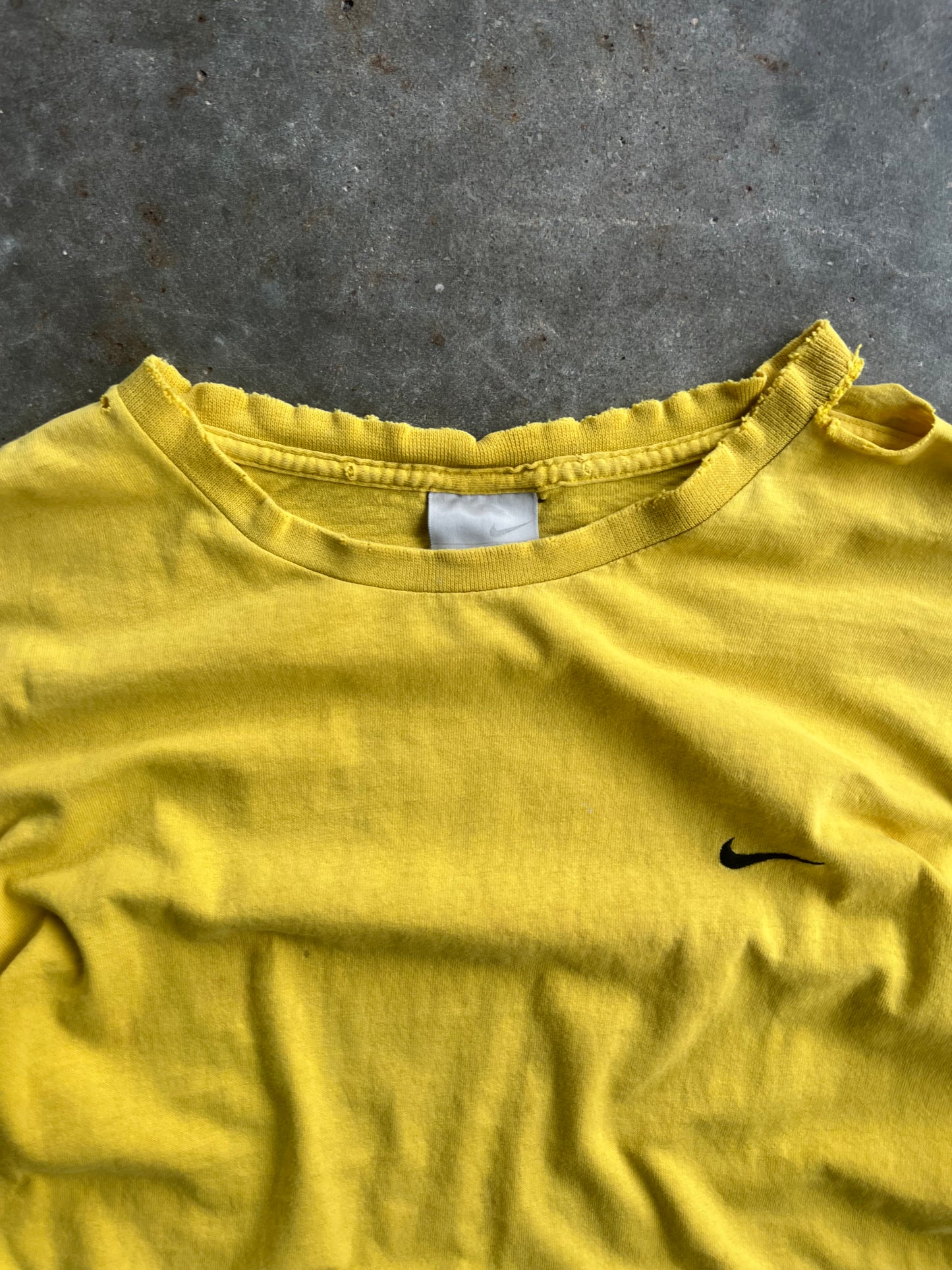 Vintage Yellow Mini Swoosh Nike Shirt - L