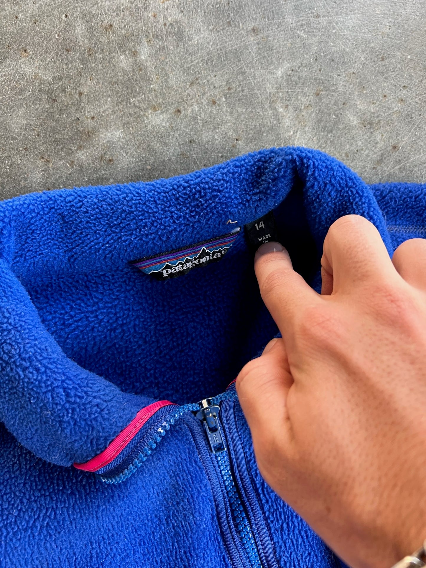 Vintage Blue Fleece Patagonia Zip Up - L