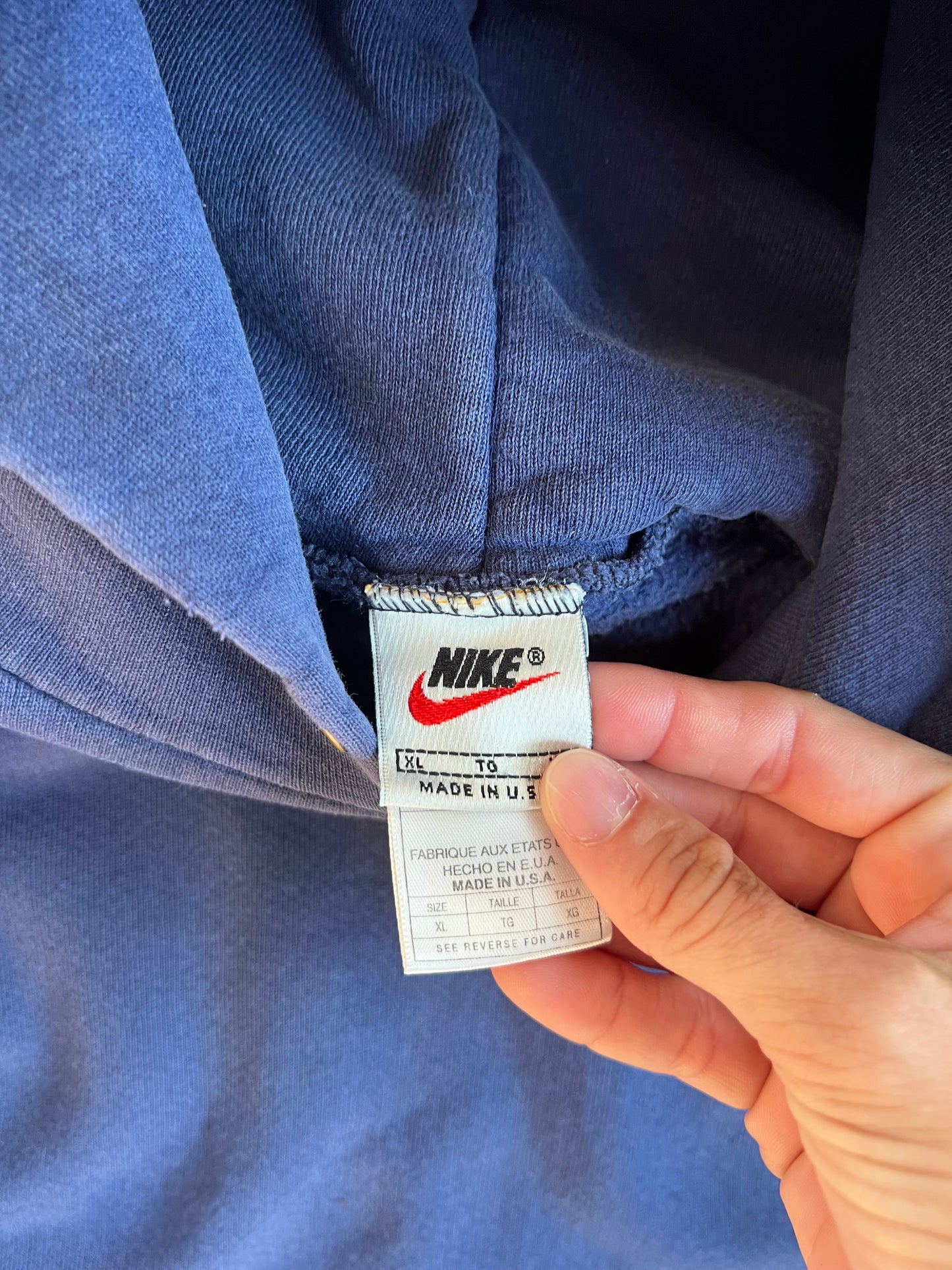 Vintage 90s Blue Nike Hoodie - XL