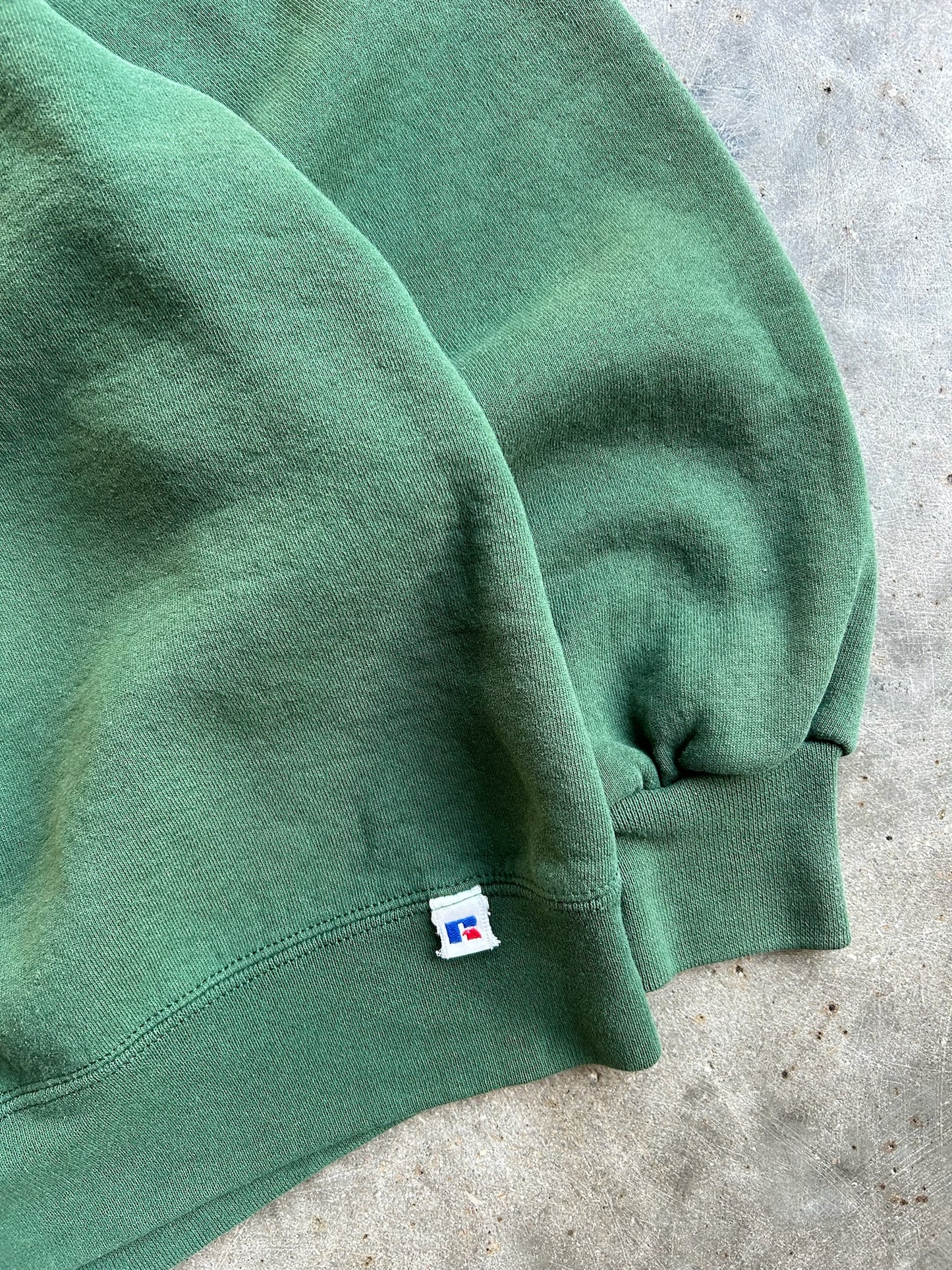 Vintage Forest Green Blank Russell Crew - XL