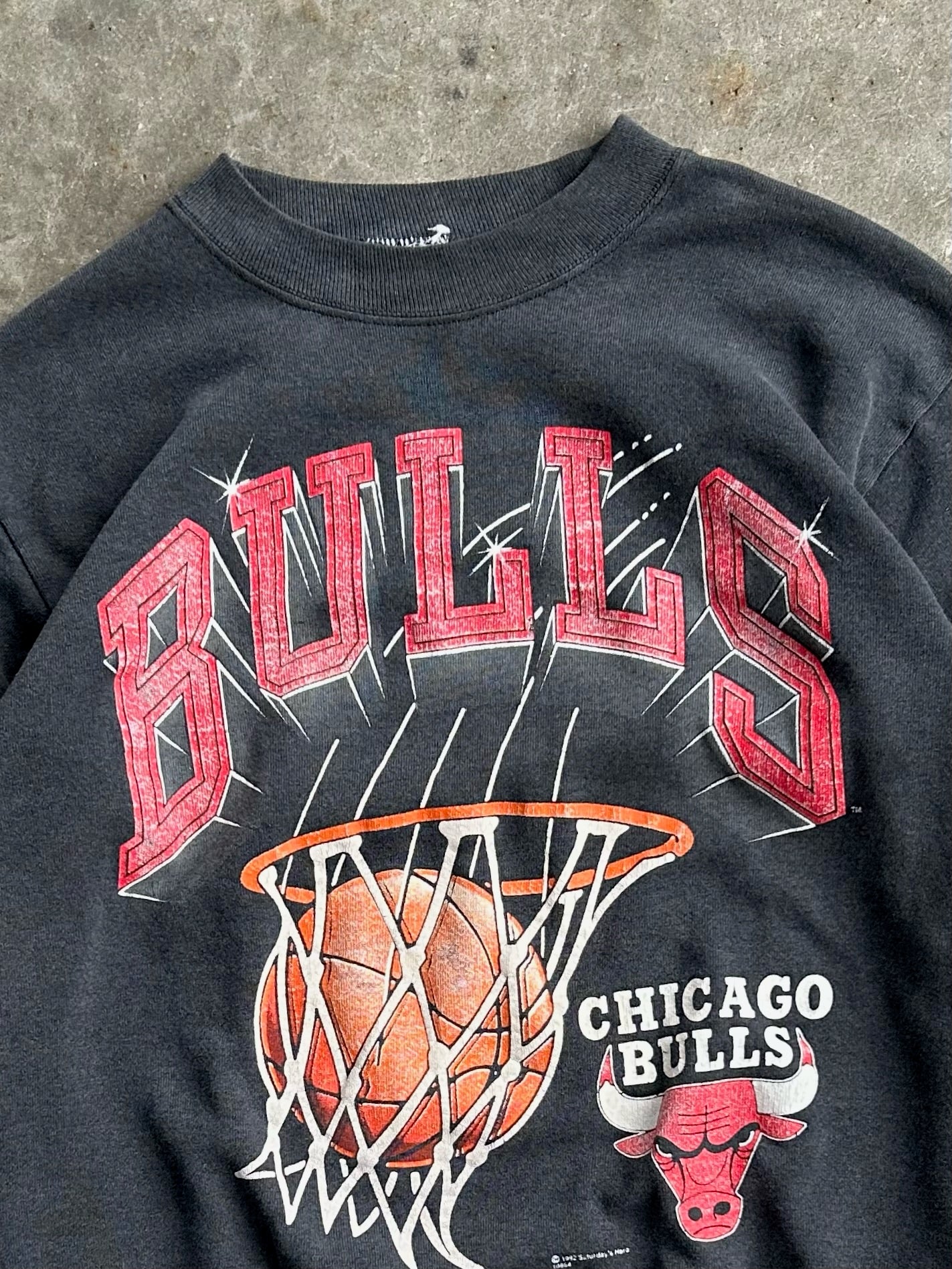 Vintage Black Chicago Bulls Basketball Crew - M