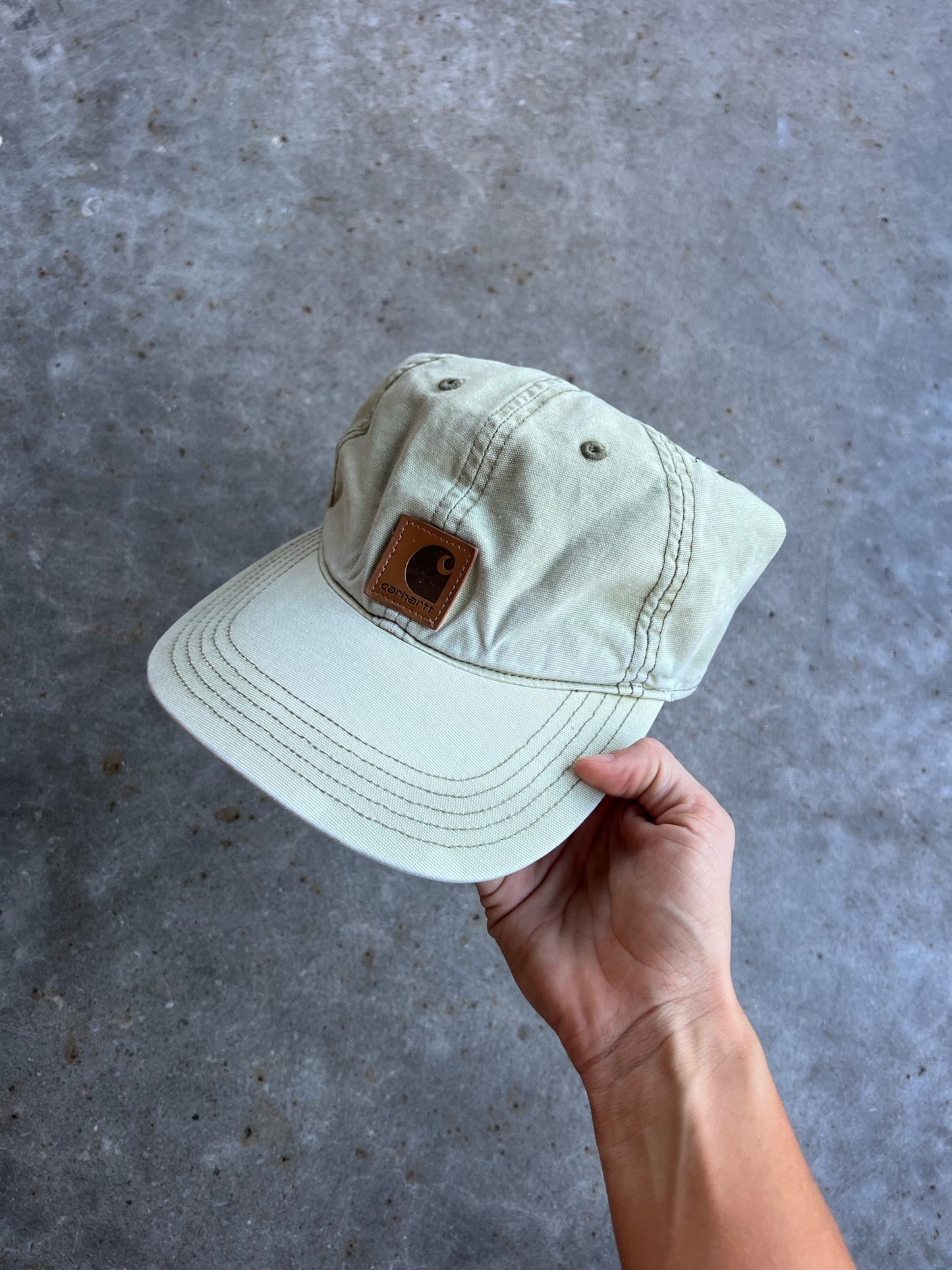 Vintage Faded Light Green Carhartt Velcro Hat