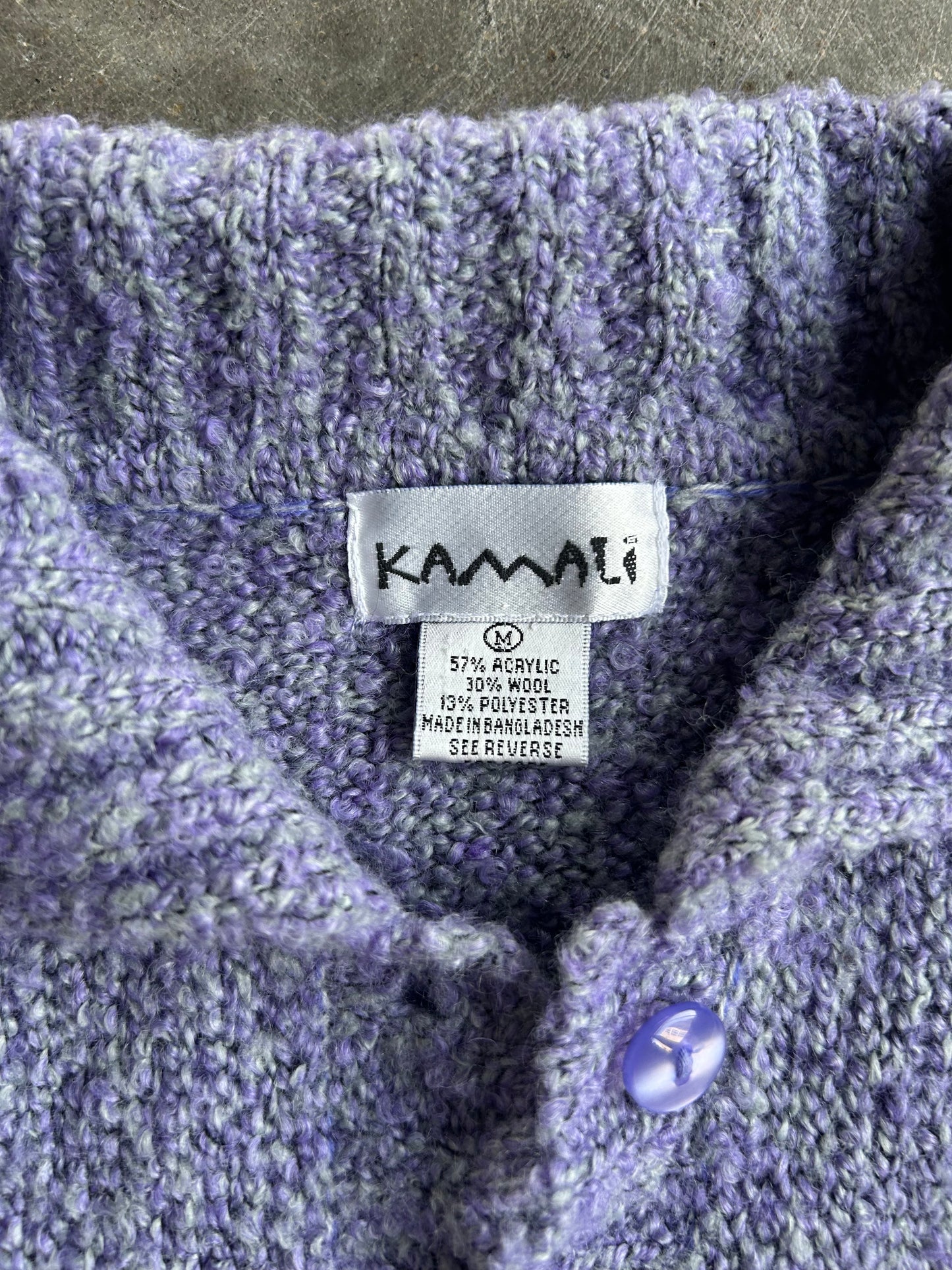 Vintage Kamala Purple Button Up Sweater - M