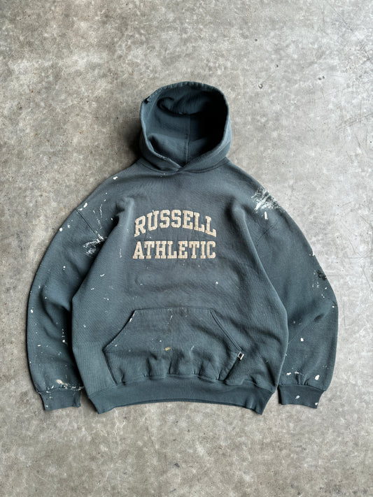 Vintage Russell Athletic Green Hoodie - XL