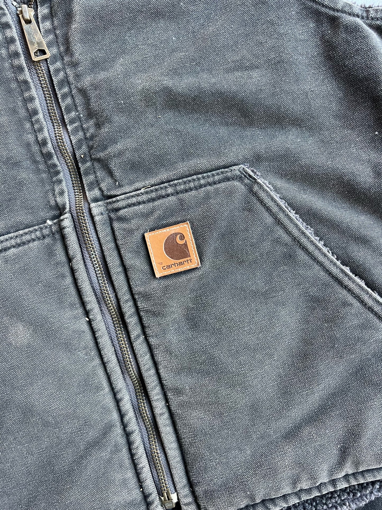 Vintage Black Fleece Lined Carhartt Vest - M