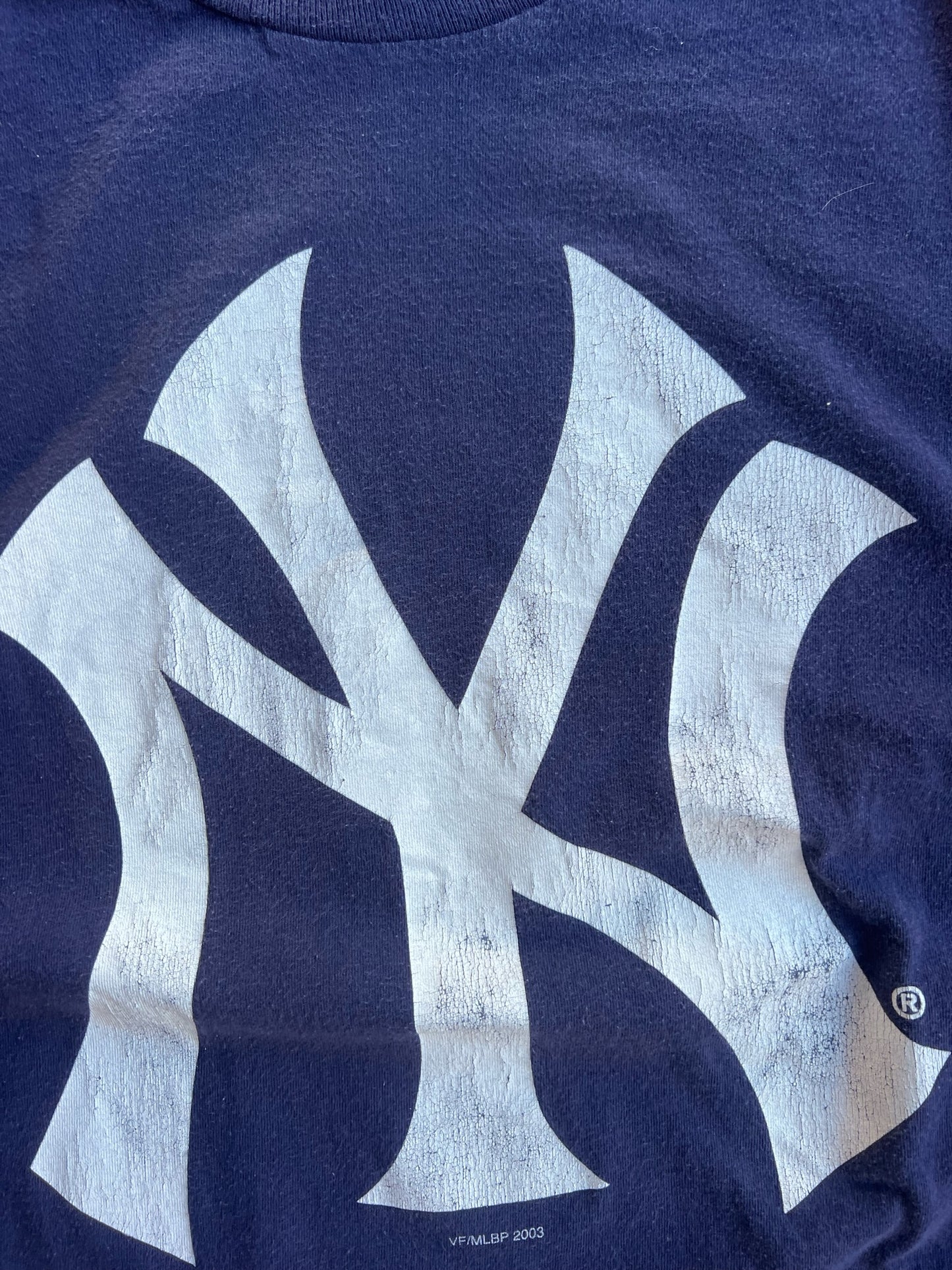 Vintage Navy Yankees Logo Shirt - XL