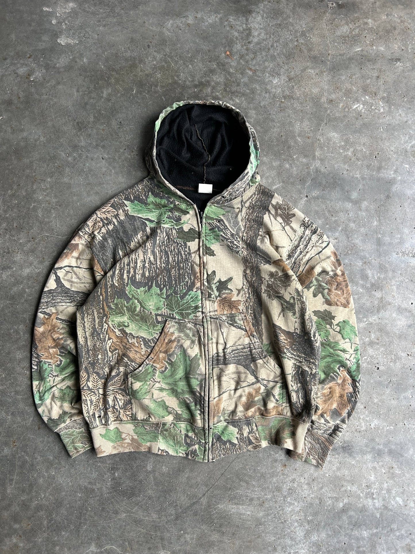 Vintage Ace Sportswear Camo Zip Up Hoodie - XL