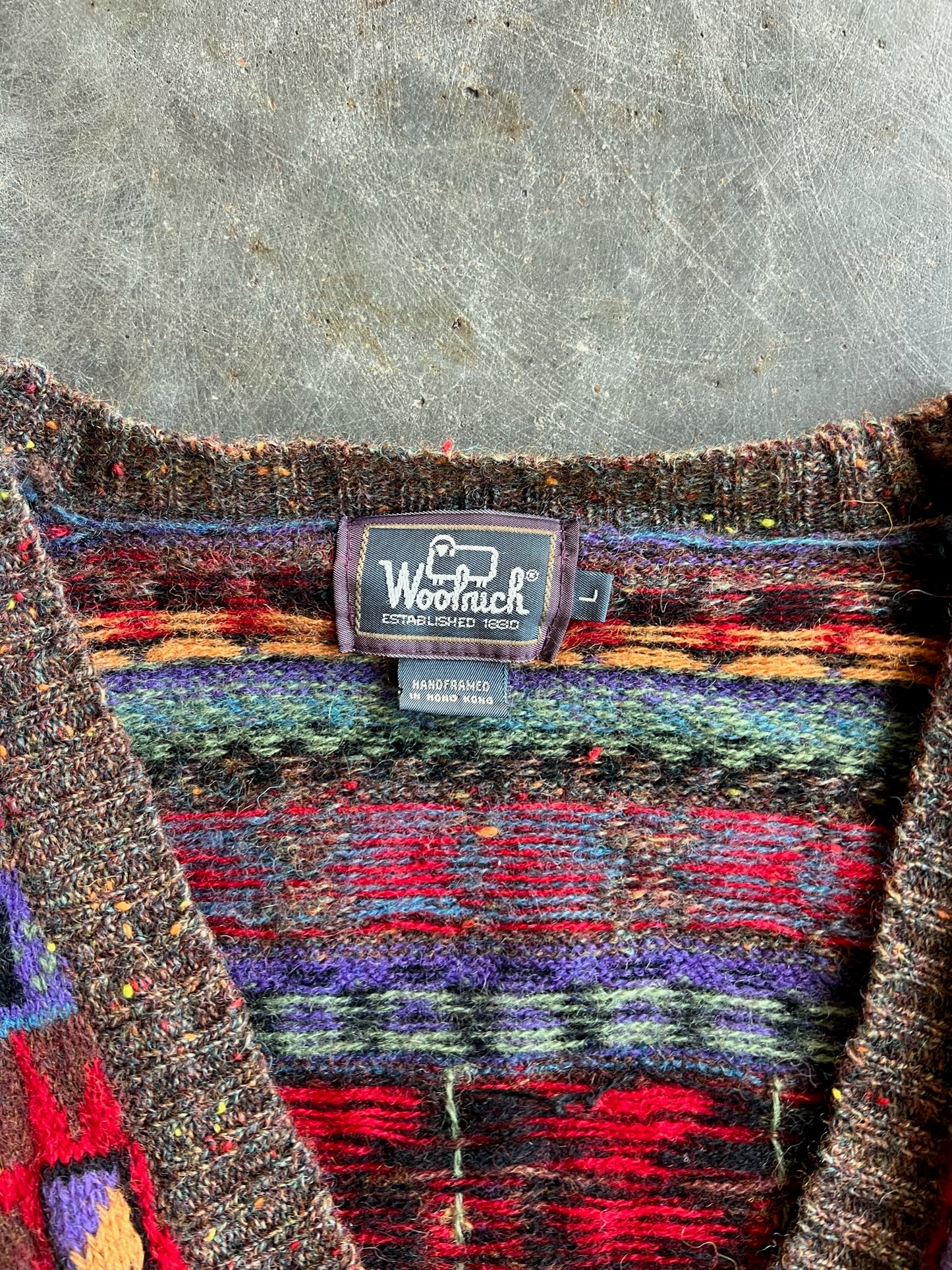 Vintage Pattern Woolrich Cardigan - L