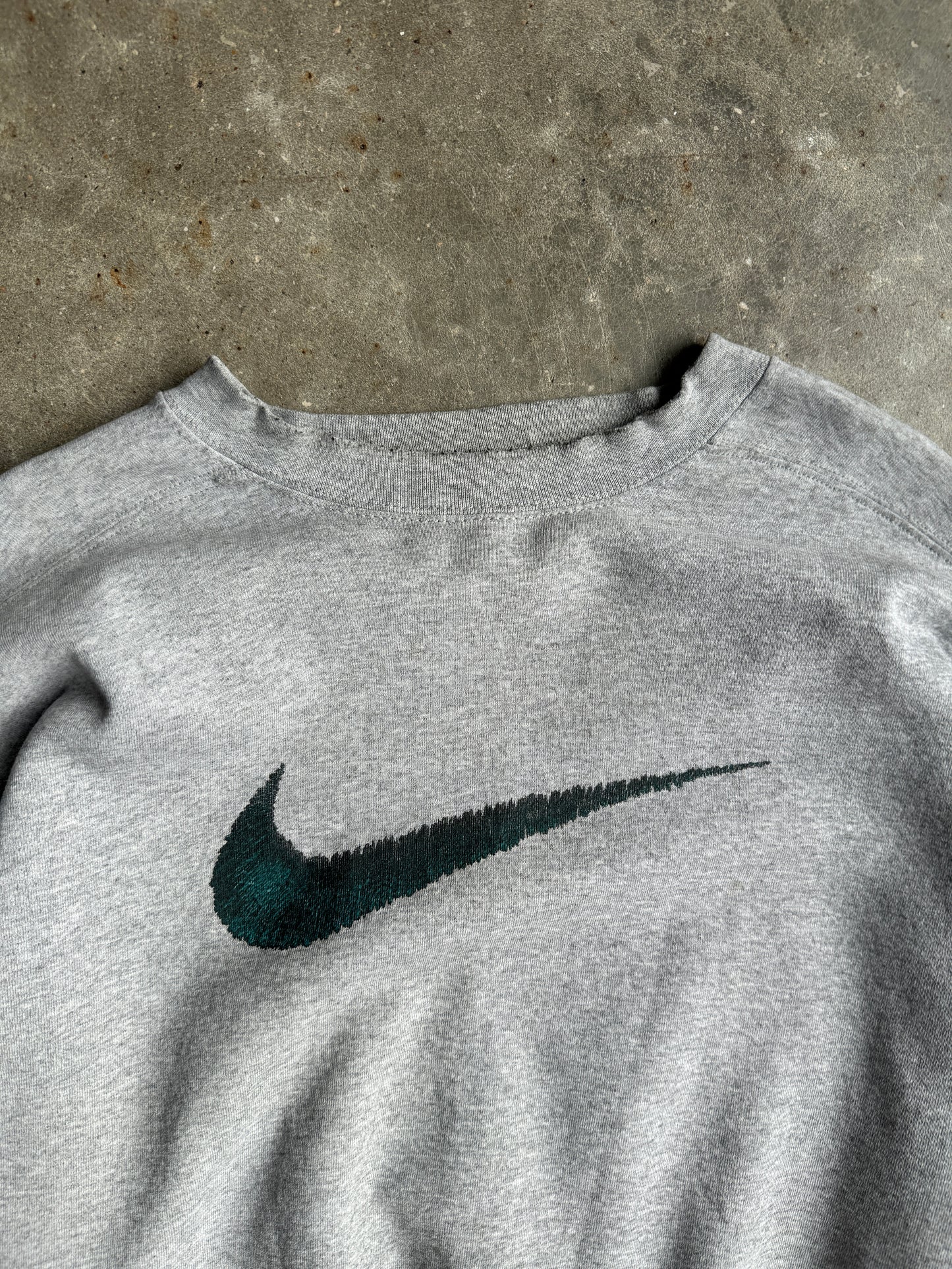 Vintage Grey Nike Swoosh Crew - L