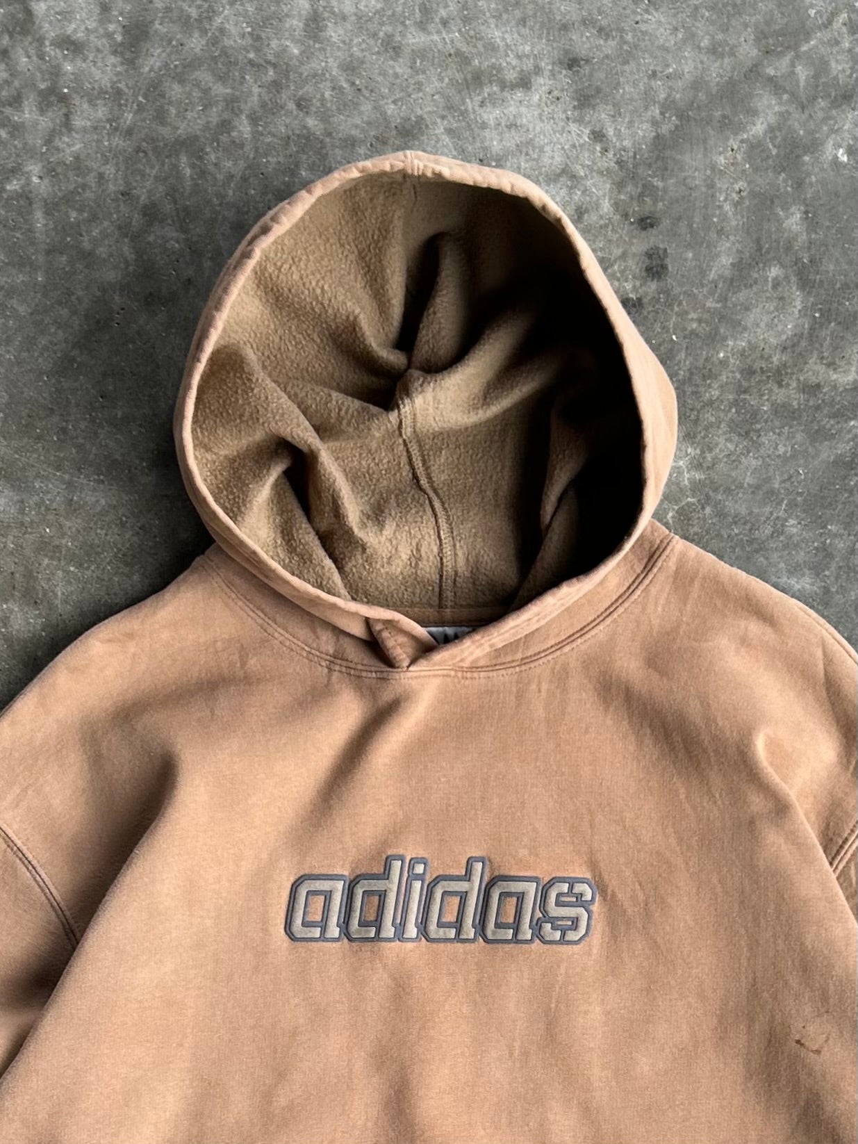 Vintage Brown Adidas Hoodie - M