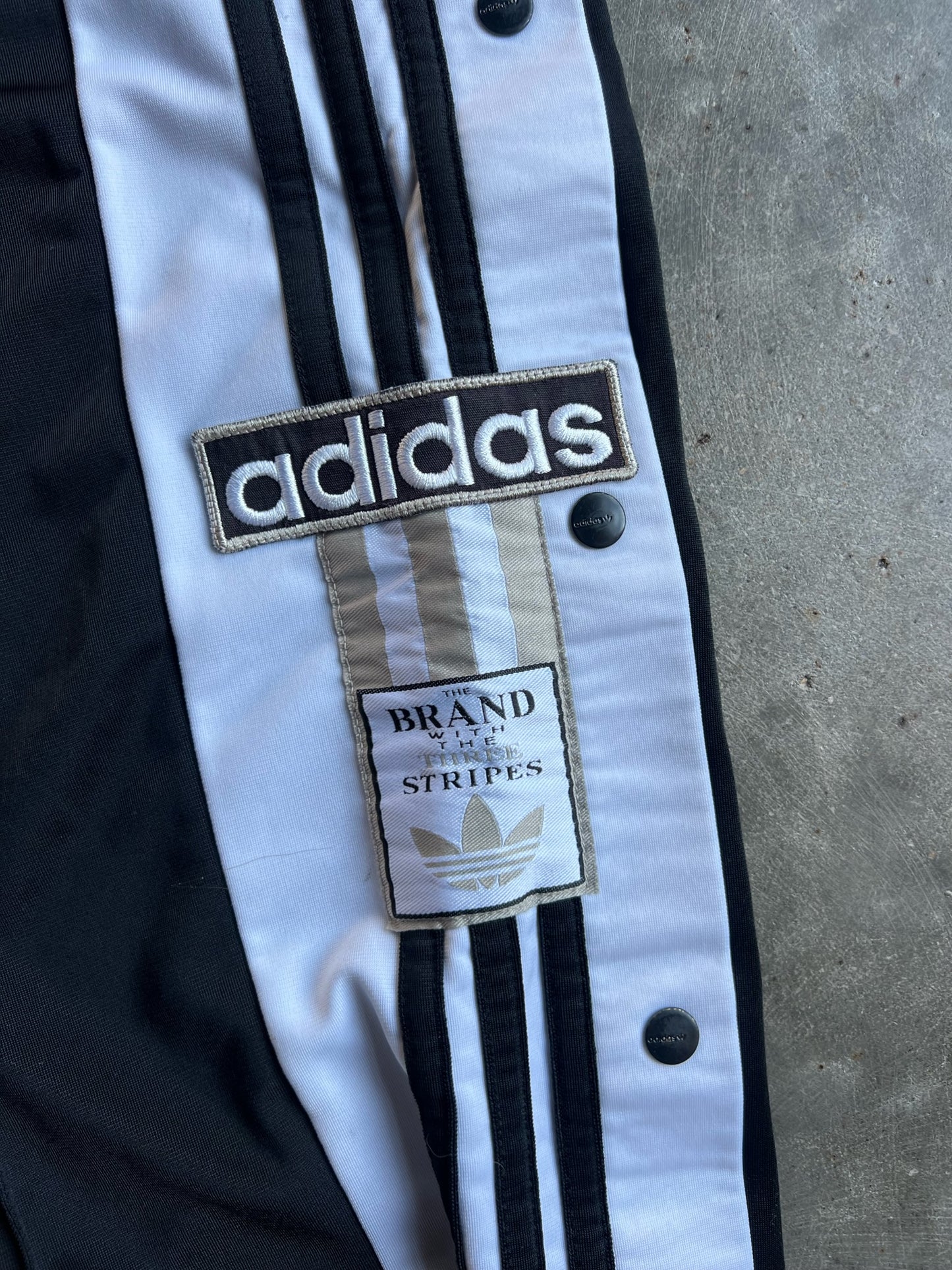 Vintage Black Striped Adidas Track Pants - L