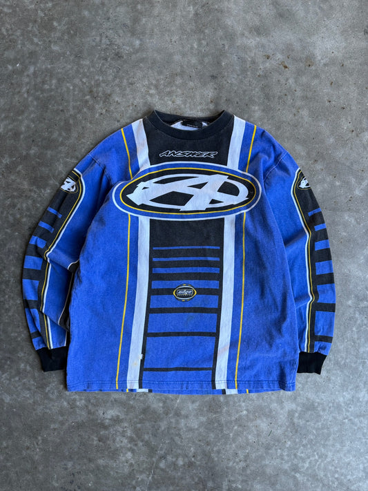 Vintage Edge Raceway Blue/Yellow Long Sleeve Jersey - L